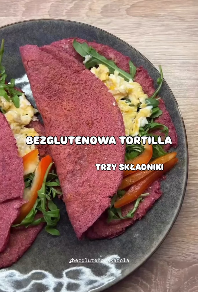 Bezglutenowa tortilla - tylko 3 składniki - komosa ryżowa, buraki i woda