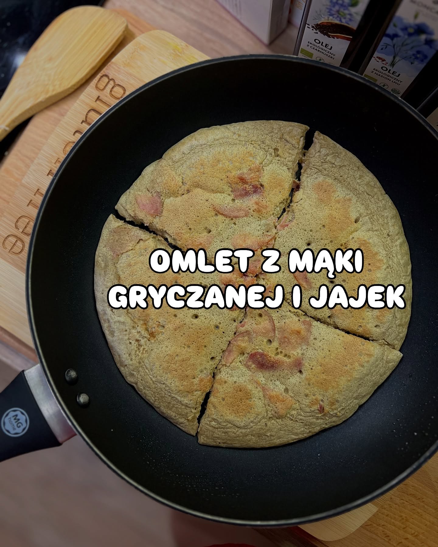 Omlet z bezglutenowej kaszy gryczanej i jajek
